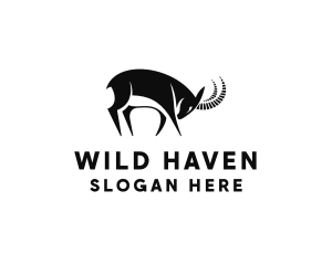 Alpine Ibex Wild Animal logo design