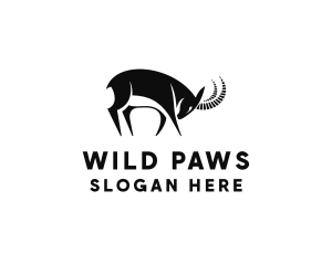 Alpine Ibex Wild Animal logo design