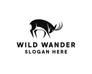 Alpine Ibex Wild Animal logo design