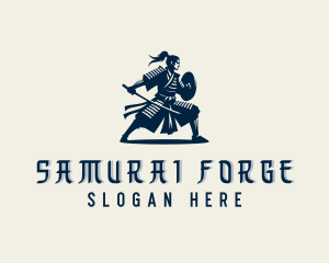 Strong Samurai Warrior logo design