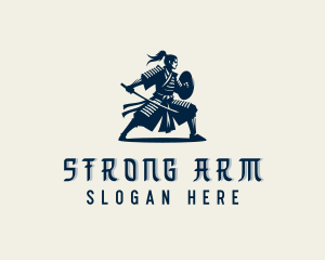 Strong Samurai Warrior logo design