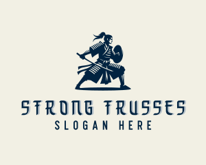 Strong Samurai Warrior logo design