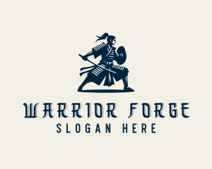 Samurai - Strong Samurai Warrior logo design