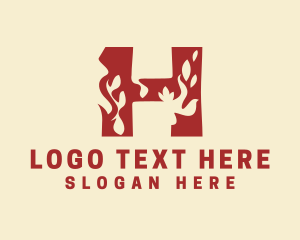 Vegan - Organic Garden Letter H logo design