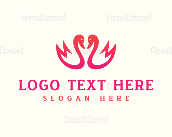 Abstract Flower Swan Logo