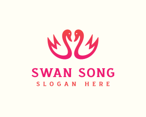 Abstract Flower Swan logo design