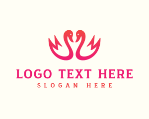 Romance - Abstract Flower Swan logo design