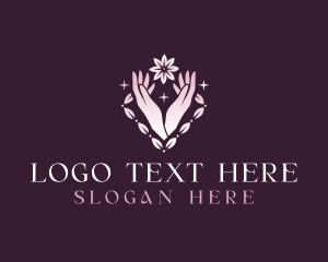 Relax - Floral Hand Beauty logo design