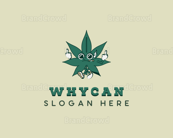 Cartoon Cannabis Marijuana Logo