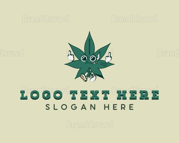 Cartoon Cannabis Marijuana Logo