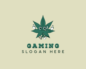 Cartoon Cannabis Marijuana  Logo
