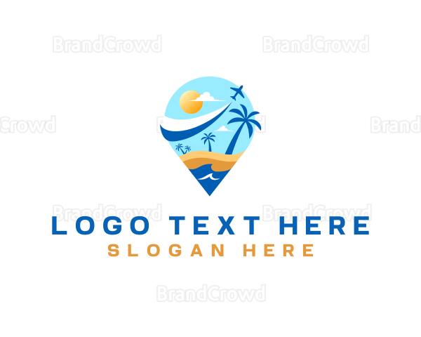 Travel Location Beach Logo