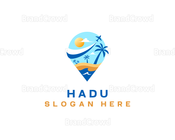 Travel Location Beach Logo
