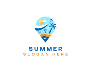 Travel Location Beach logo design