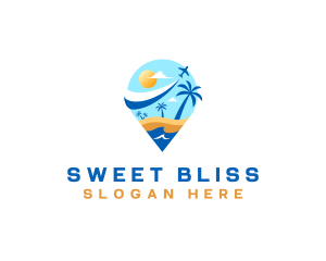 Resort - Travel Location Beach logo design