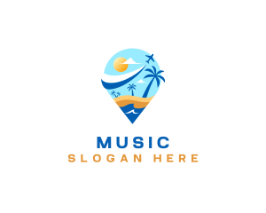 Tourist - Travel Location Beach logo design