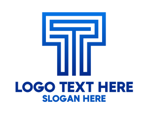 Maze - Blue Maze T logo design