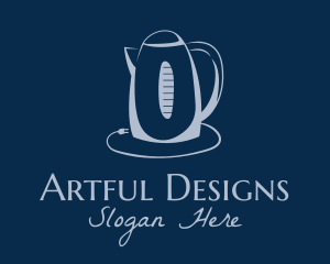 Electric Kettle Line Art logo design