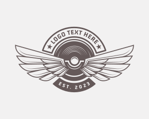 Dumbbell - Wing Fitness Gym logo design