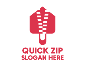 Zip - Red Zipper House logo design