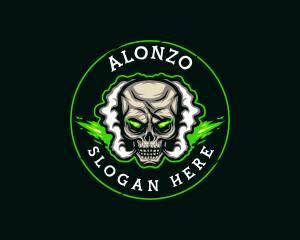 Smoke Vaping Skull logo design