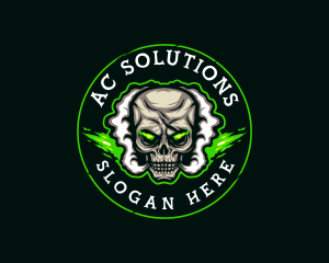 Smoke Vaping Skull logo design