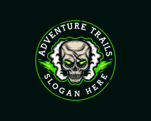 Smoke Vaping Skull logo design