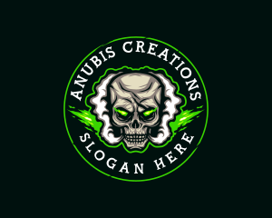 Smoke Vaping Skull logo design