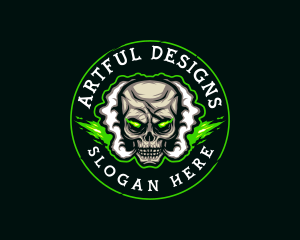 Smoke Vaping Skull logo design