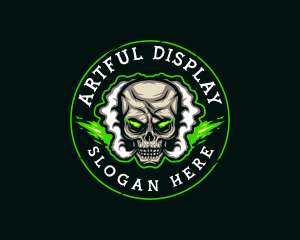 Smoke Vaping Skull logo design