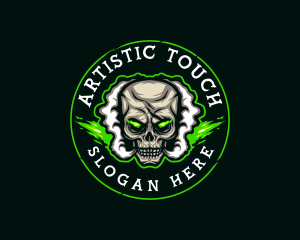 Smoke Vaping Skull logo design