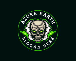 Smoke Vaping Skull logo design