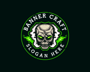 Smoke Vaping Skull logo design