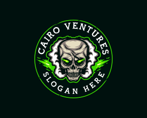 Smoke Vaping Skull logo design