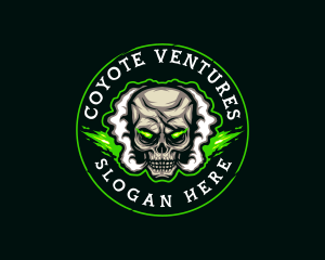 Smoke Vaping Skull logo design