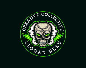 Smoke Vaping Skull logo design