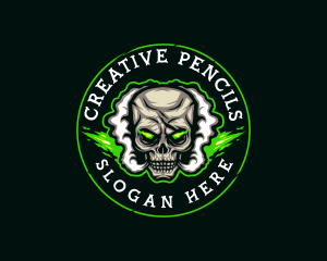 Smoke Vaping Skull logo design