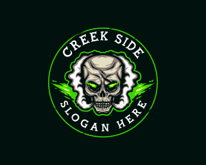 Smoke Vaping Skull logo design