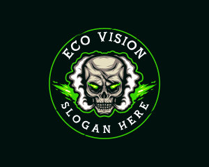 Smoke Vaping Skull logo design