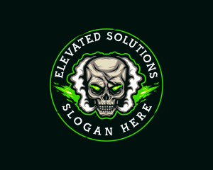 Smoke Vaping Skull logo design