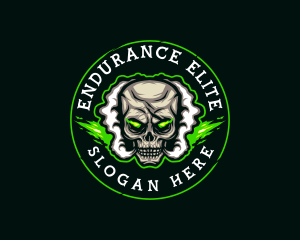 Smoke Vaping Skull logo design