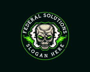 Smoke Vaping Skull logo design