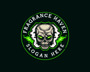 Smoke Vaping Skull logo design