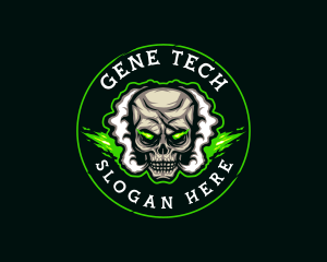 Smoke Vaping Skull logo design