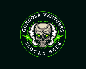 Smoke Vaping Skull logo design