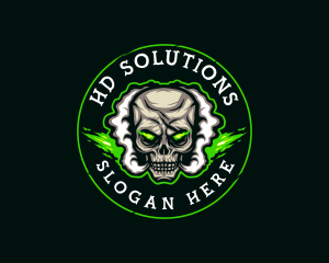 Smoke Vaping Skull logo design