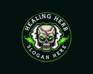 Smoke Vaping Skull logo design