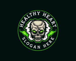 Smoke Vaping Skull logo design