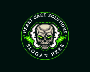 Smoke Vaping Skull logo design