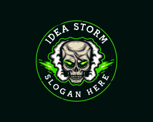 Smoke Vaping Skull logo design